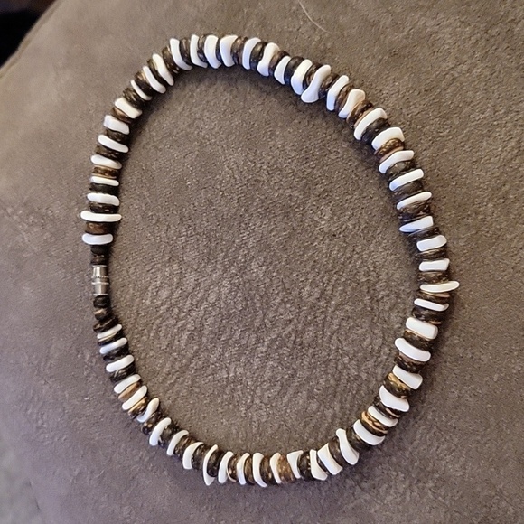 Vtg Puka and Coconut Shell Surfer Mermaidcore Choker Necklace - Picture 2 of 7